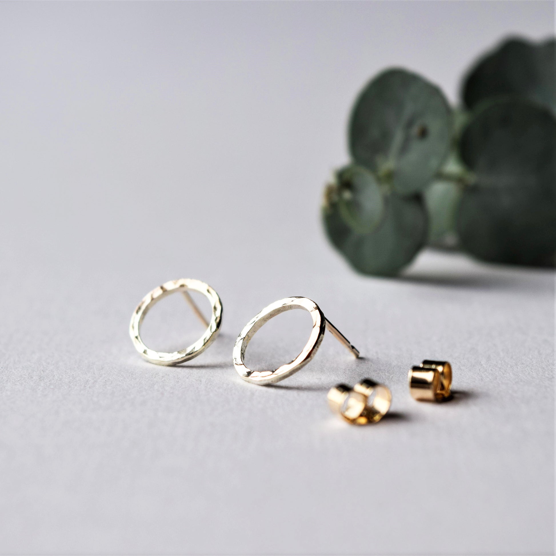Product image gold dimple circle studs
