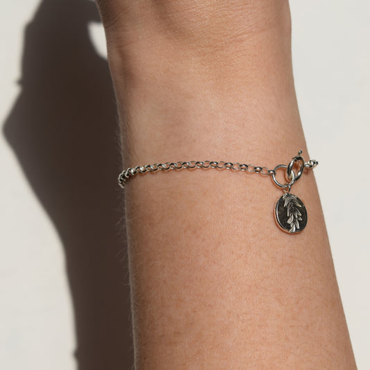 Back to nature bracelet up close on wrist