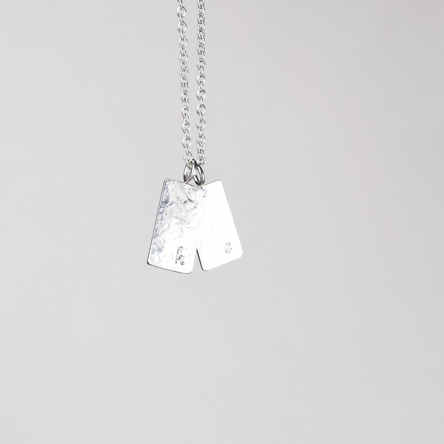 Personalised necklace with initials H and E