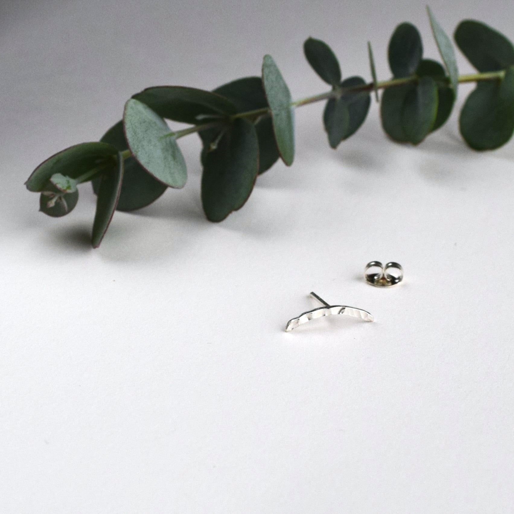 product picture of silver hammered helix stud by muka studio