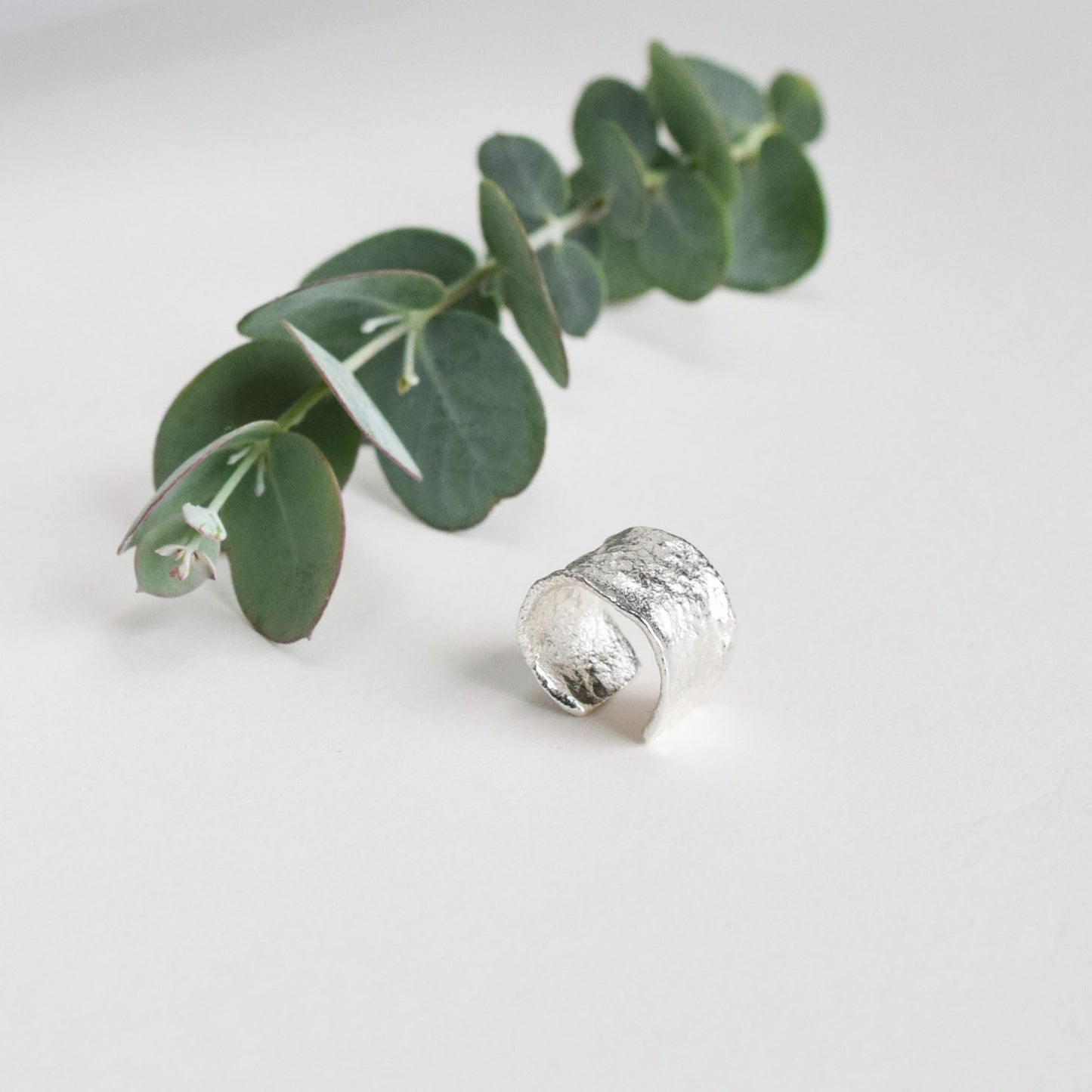 product image of molten silver ear cuff