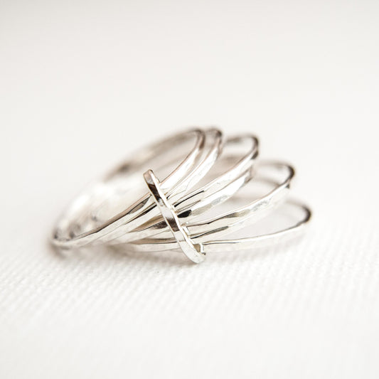 silver stacking rings