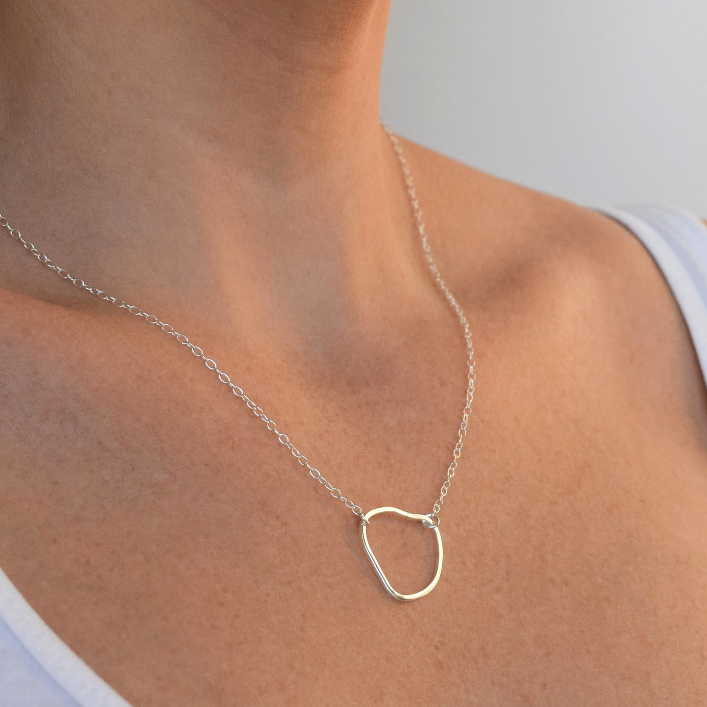 silver organic shaped pendant by MUKA studio handmade jewellery