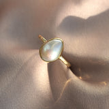 recycled 9ct gold pearl ring