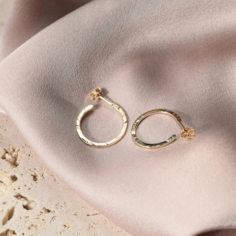 small hoops handmade in recycled 9ct gold