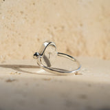 Image showing the official hallmark on the underside of the pearl and diamond ring