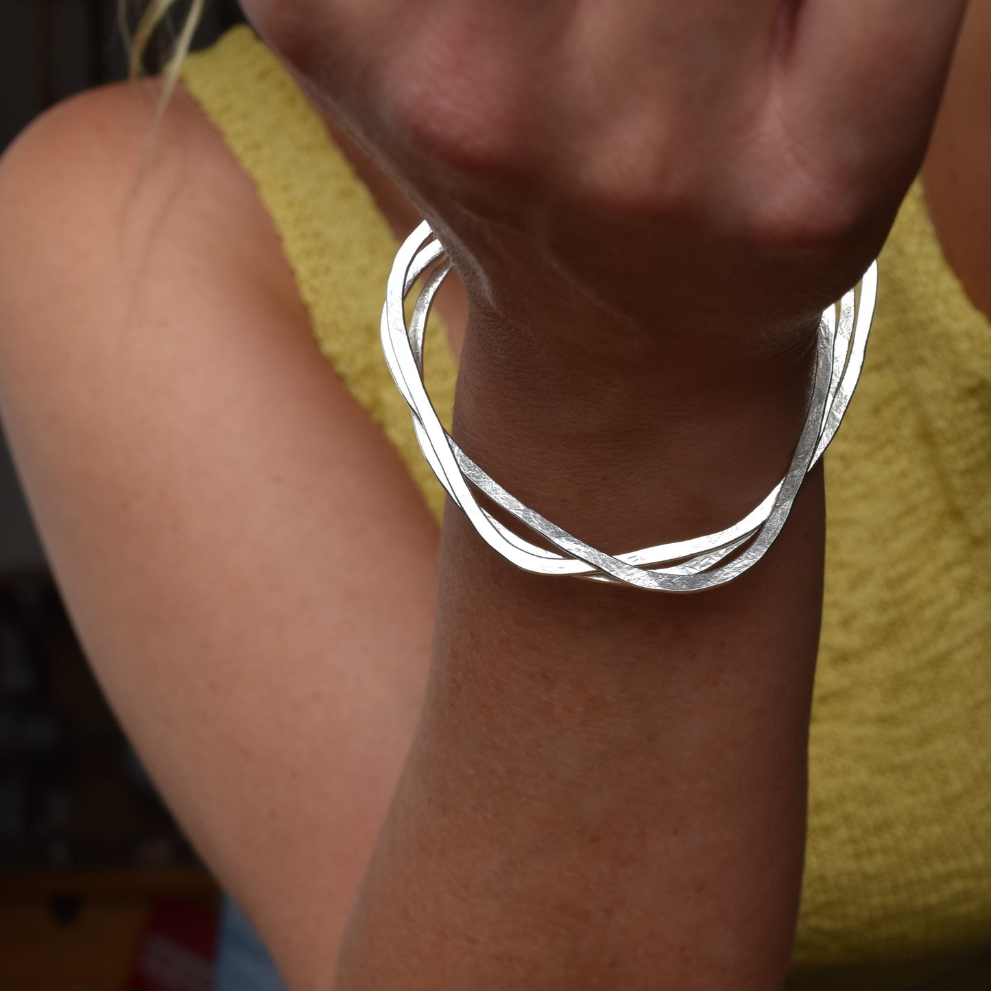 Recycled silver bangles and bracelets Glasgow, Scotland
