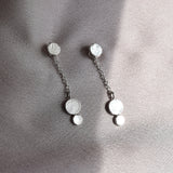 Delicate silver drop earrings ear huggy style handmade in UK