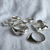 Silver rings created in wax carving workshop glasgow hosted by  MUKA studio