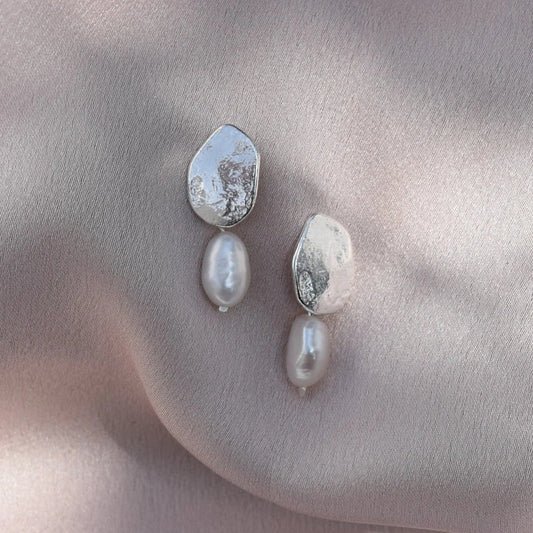 Sustainable earrings handmade in Glasgow, Scotland Bella Pearl Earrings