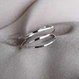 Hammered silver delicate wavy ring handmade in UK perfect for everyday wear