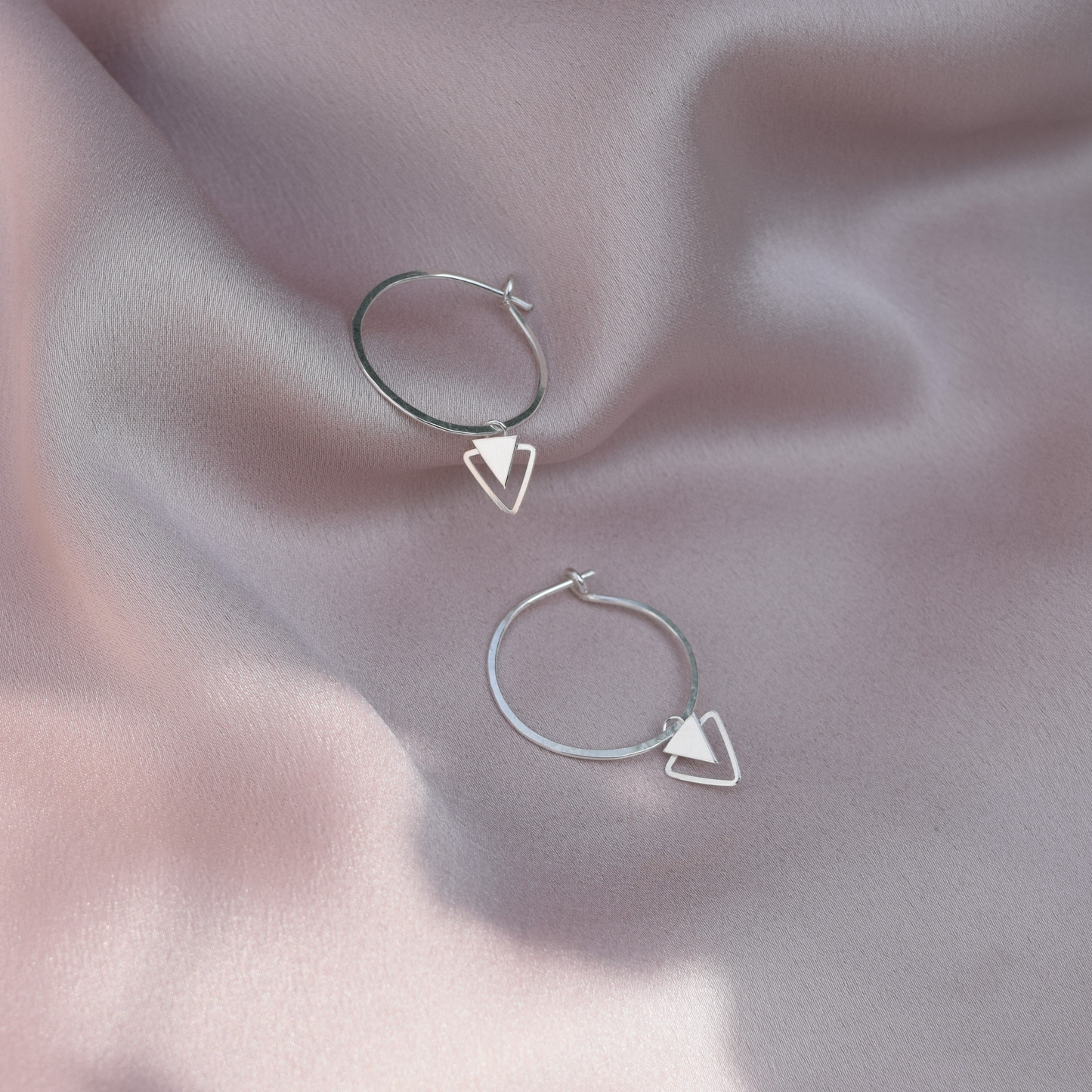 recycled silver geometric hoop earrings Glasgow, UK