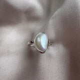 recycled sterling silver and keshi pearl ring