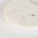 Silver solid triangle stud earrings 