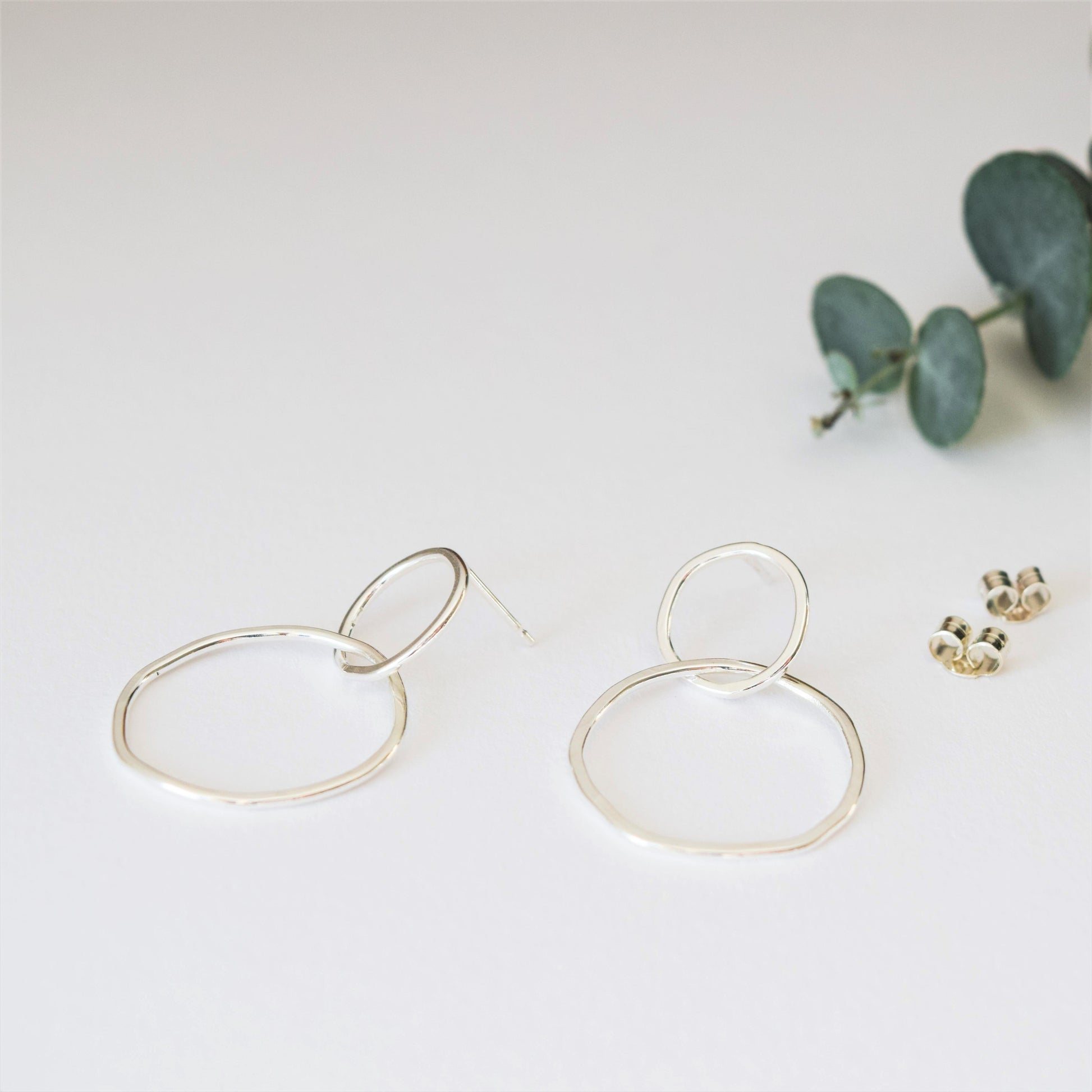 product image of double circle drop earrings