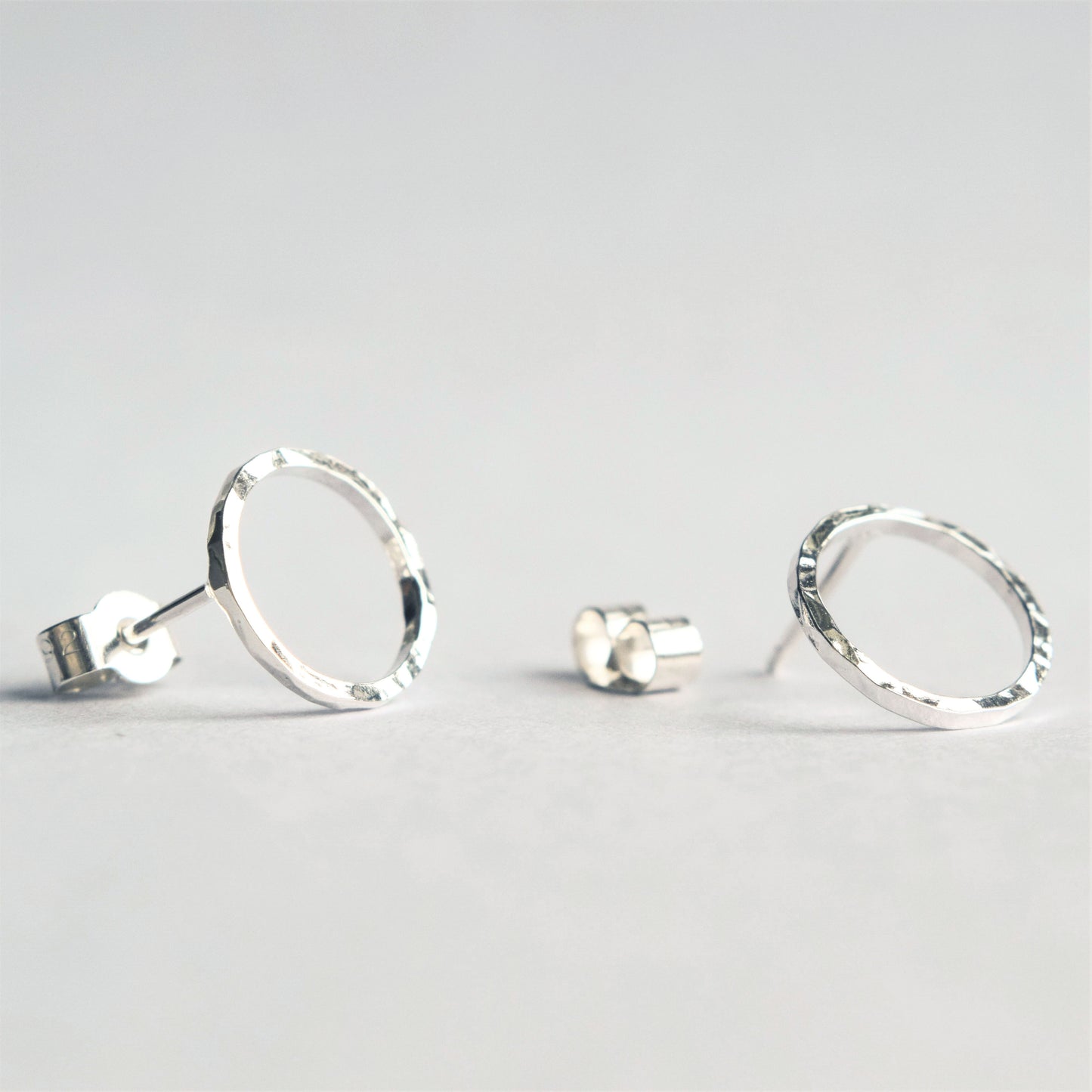 product image silver dimple circle studs