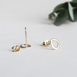 Puddle shaped stud earrings recycled gold UK