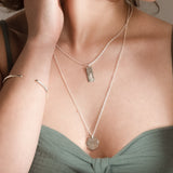 Recycled silver molten layering necklace UK
