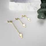 Solid gold drop earrings modern handmade scottish jewellery