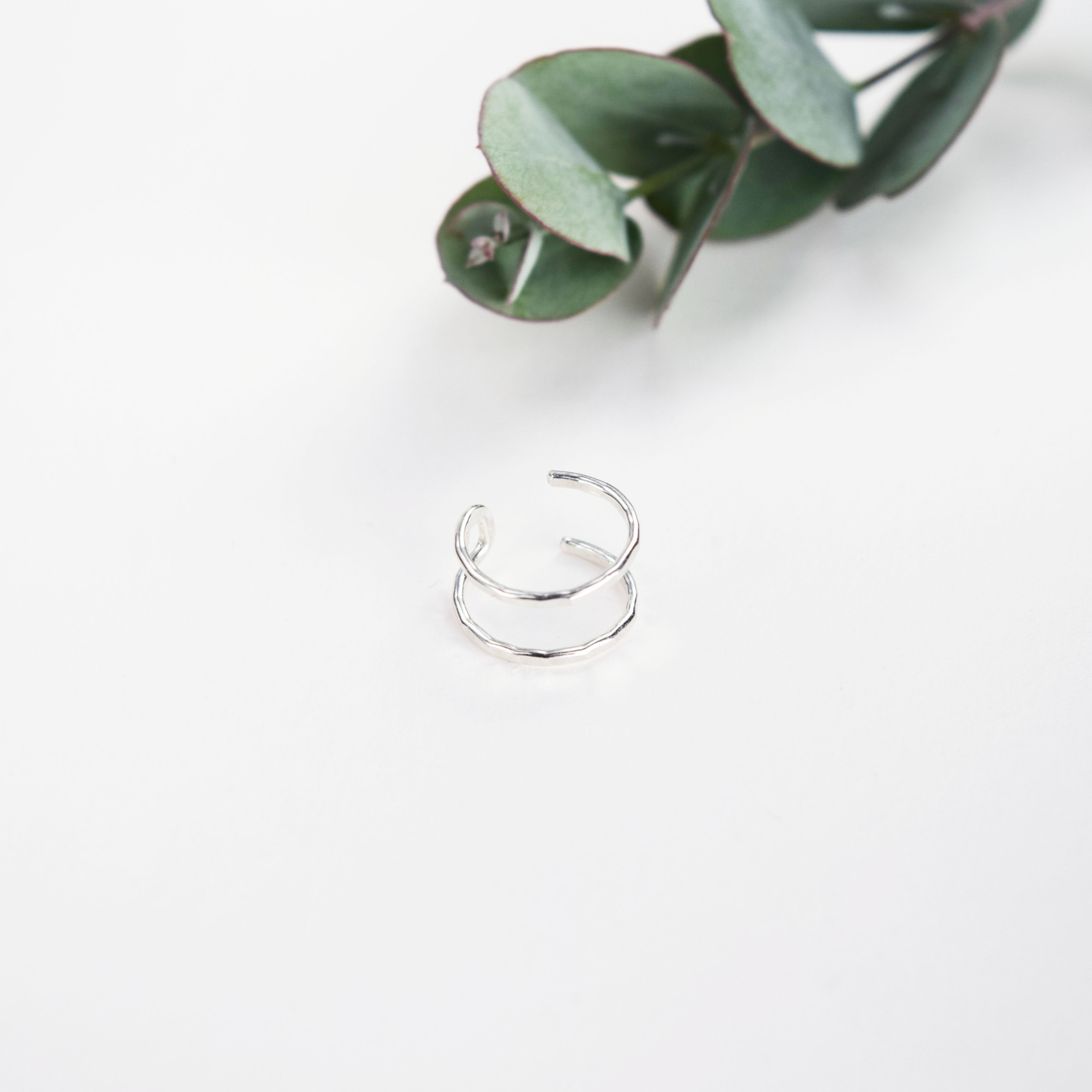 Sustainable silver ear cuffs handmade in UK