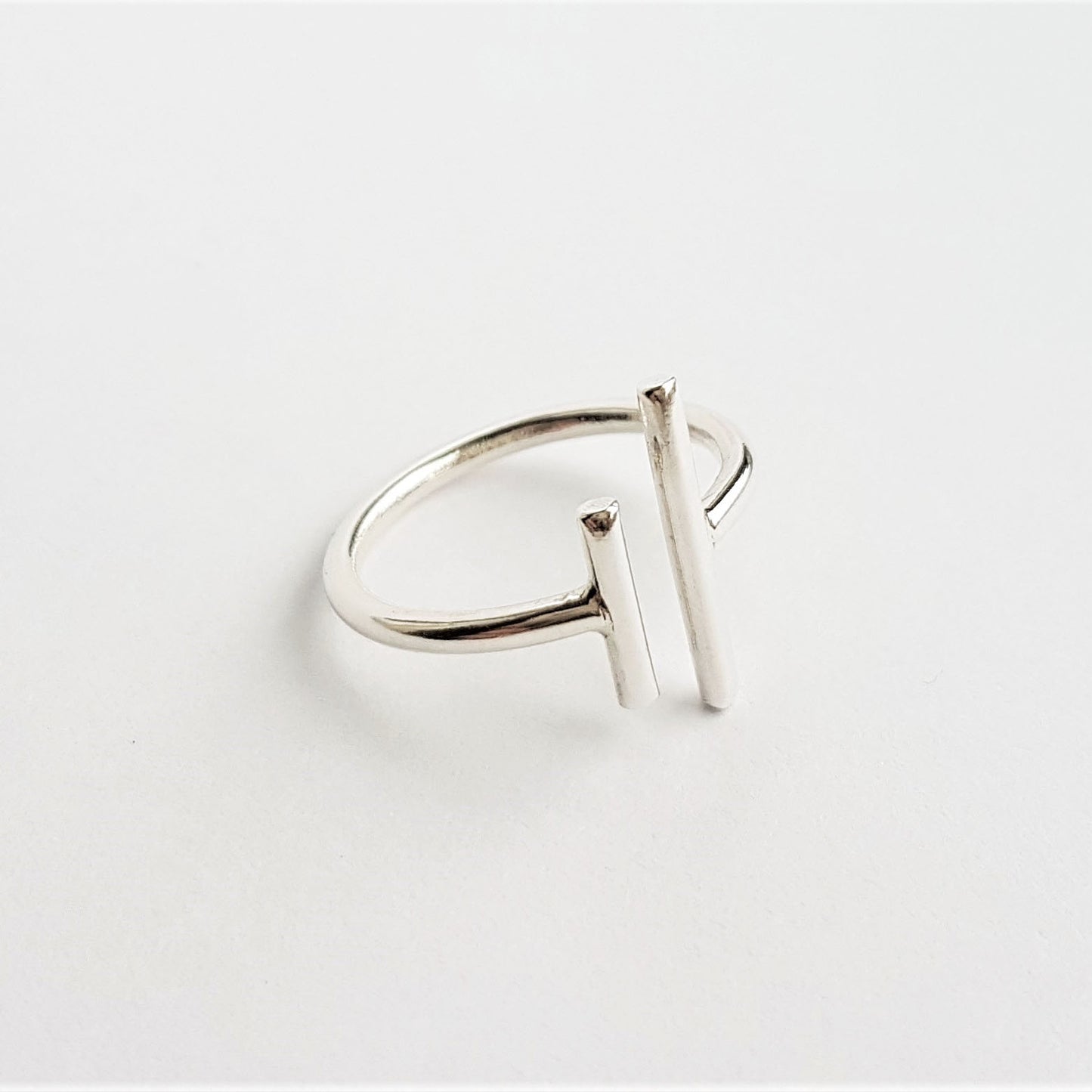 parallel line ring on white background