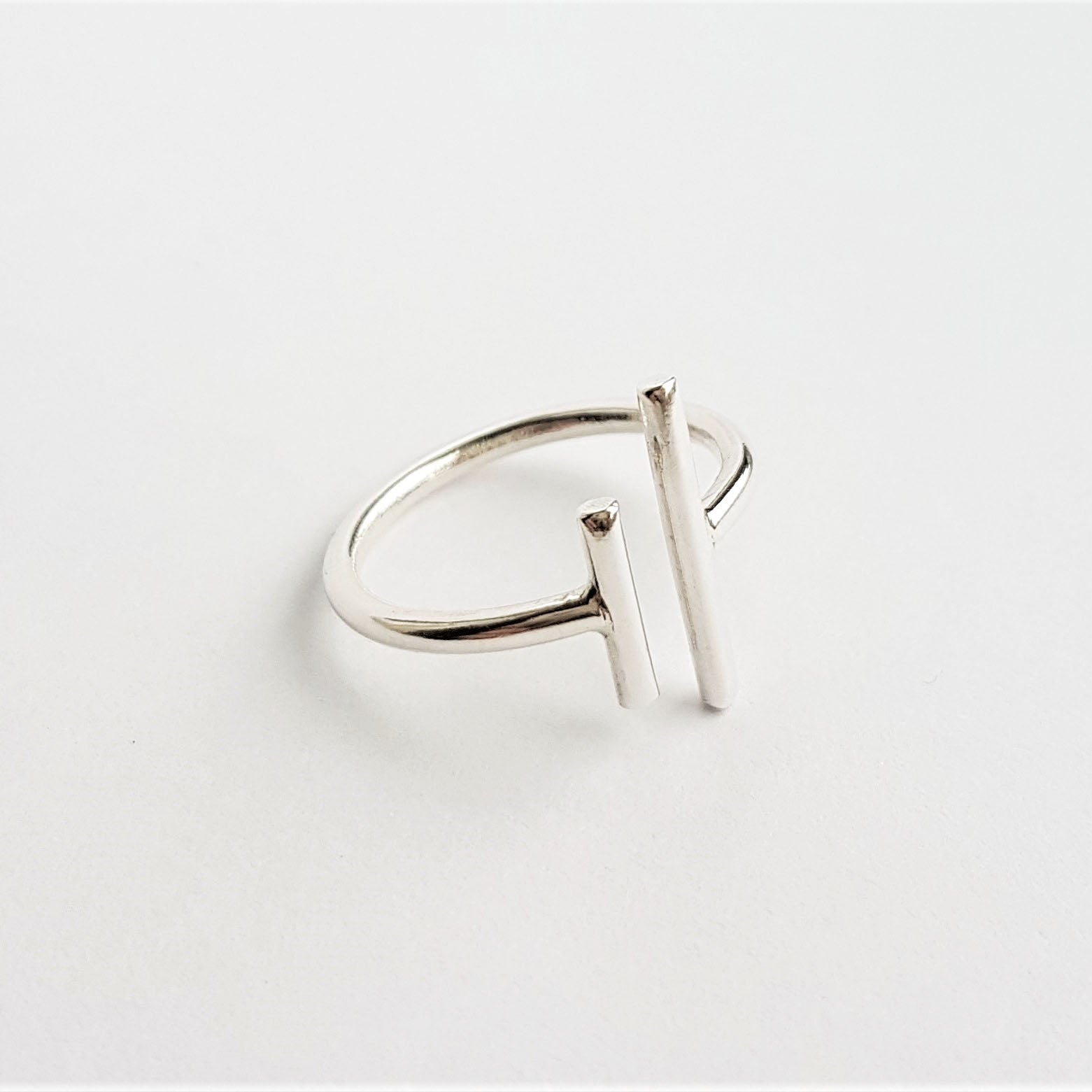 parallel line ring on white background