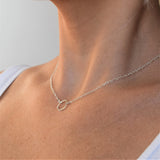 hexagon necklace on model