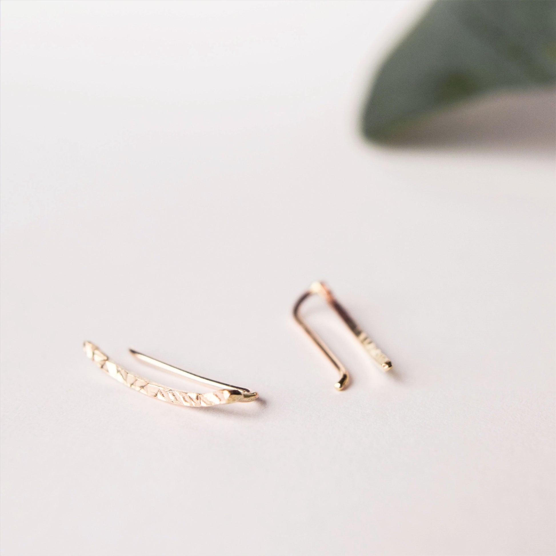 product image of 9ct gold hammered ear climbers