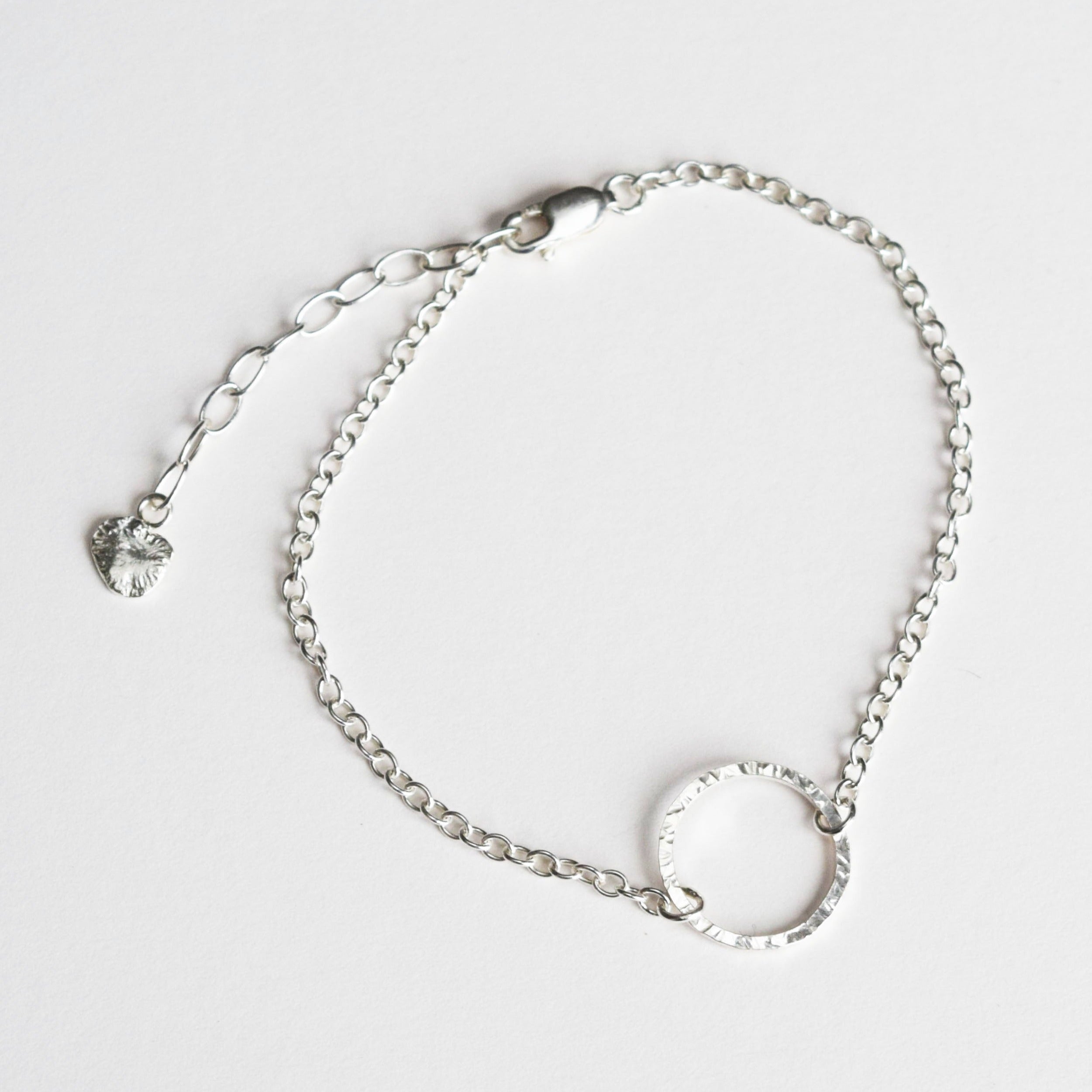 recycled silver circle bracelet handmade Scotland 